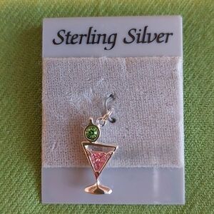 Sterling Silver Martini Charm